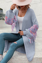 Load image into Gallery viewer, Fringe Sleeve Dropped Shoulder Cardigan