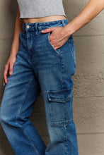 Load image into Gallery viewer, Holly High Waisted Cargo Flare Jeans
