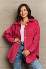 Load image into Gallery viewer, Collared Neck Dropped Shoulder Button-Down Jacket