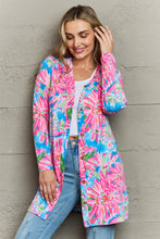 Load image into Gallery viewer, Floral Open Front Long Sleeve Cardigan
