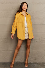 Load image into Gallery viewer, Collared Neck Dropped Shoulder Button-Down Jacket