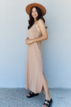 Load image into Gallery viewer, Good Energy Cami Side Slit Maxi Dress in Camel