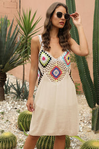 Siesta Key Openwork Sleeveless Embroidery Dress