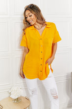 Load image into Gallery viewer, Summer Breeze Gauze Short Sleeve Shirt in Mustard