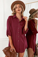 Load image into Gallery viewer, Solid Button Up Drop Shoulder Blouse