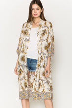 Load image into Gallery viewer, Floral Open Front Slit Duster Cardigan