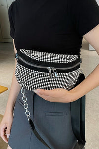 RockStar Rhinestone PU Leather Sling Bag
