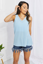 Load image into Gallery viewer, Chance of Sun Full Size Ribbed V-Neck Tank in Blue