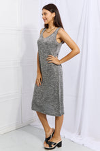 Load image into Gallery viewer, Meet Me Halfway Heart Neck A-Line Dress in Charcoal