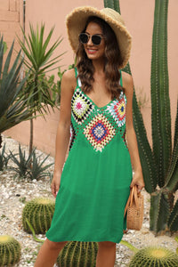 Siesta Key Openwork Sleeveless Embroidery Dress