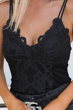 Load image into Gallery viewer, Lace Detail Spaghetti Strap V-Neck Bodysuit