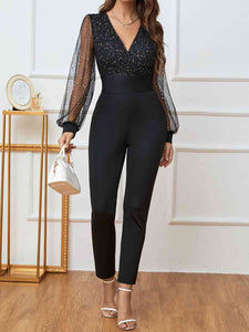 Alexis Plunge Long Sleeve Jumpsuit