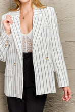 Load image into Gallery viewer, Striped Lapel Collar Long Sleeve Blazer