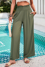 Load image into Gallery viewer, Smocked Wide Leg Pants with Pockets