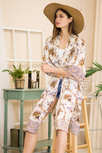 Load image into Gallery viewer, Floral Open Front Slit Duster Cardigan