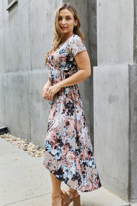 Give Me Roses Full Size Floral Maxi Wrap Dress