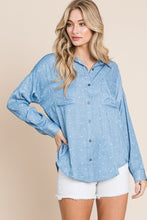 Load image into Gallery viewer, You&#39;re A Star Button-Up Denim Look Shirt