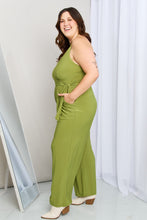Load image into Gallery viewer, Tied Spaghetti Strap Surplice Jumpsuit in Olive