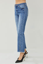 Load image into Gallery viewer, High Waist Raw Hem Slit Straight Jeans