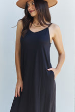 Load image into Gallery viewer, Good Energy Cami Side Slit Maxi Dress in Black