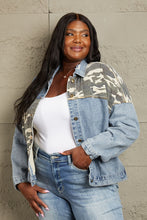Load image into Gallery viewer, Washed Denim Camo Contrast Jacket