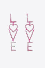 Load image into Gallery viewer, LOVE Glass Stone Zinc Alloy Earrings