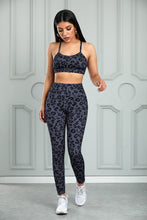 Load image into Gallery viewer, Leopard Cutout Sports Bra and Leggings Set