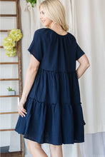 Load image into Gallery viewer, Tassel Tie Frill Trim Tiered Dress