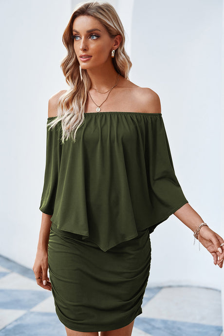 Off-Shoulder Layered Dress