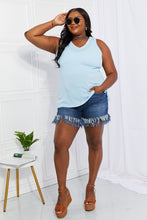 Load image into Gallery viewer, Chance of Sun Full Size Ribbed V-Neck Tank in Blue