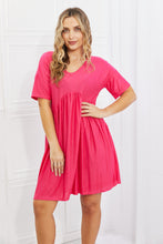 Load image into Gallery viewer, Another Day Swiss Dot Casual Dress in Fuchsia