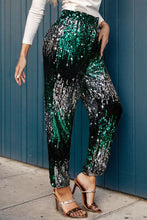Load image into Gallery viewer, Sequin Contrast High Waist Pants