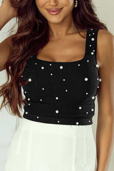 Dianna Pearl Detail Square Neck Tank