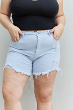 Load image into Gallery viewer, Katie High Waisted Distressed Shorts in Ice Blue