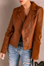 Load image into Gallery viewer, Ribbed Faux Leather Jacket