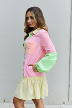 Load image into Gallery viewer, Flying Colors  Colorblock Long Sleeve Shirt Dress