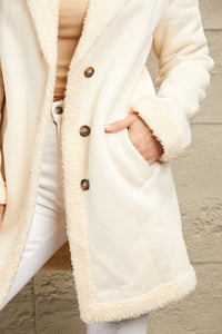 Manhattan Double Take Lapel Collar Teddy Lining Longline Coat