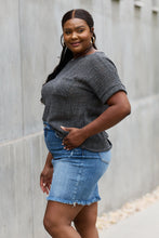 Load image into Gallery viewer, Chunky Knit Short Sleeve Top in Gray