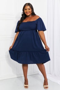 Let's Laugh Smocked Bow-Look Back Dress