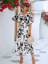 Load image into Gallery viewer, Olivia Printed Surplice Balloon Sleeve Dress