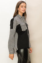 Load image into Gallery viewer, Houndstooth Contrast Raw Hem Jacket