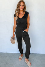 Load image into Gallery viewer, Jessica V-Neck Wide Strap Pocketed Jumpsuit