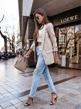 Load image into Gallery viewer, Cool girl Faux Leather Open Front Blazer