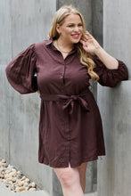 Load image into Gallery viewer, Hello Darling Half Sleeve Belted Mini Dress in Charcoal