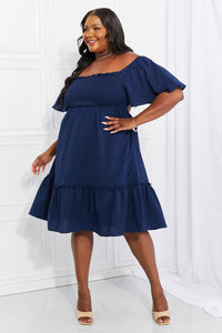 Let's Laugh Smocked Bow-Look Back Dress