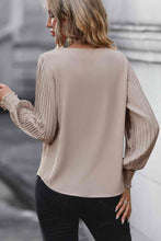 Load image into Gallery viewer, Kristina Pleated Lantern Sleeve V-Neck Blouse