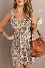 Load image into Gallery viewer, Floral Printed Button Down Sleeveless Magic Dress