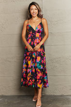 Load image into Gallery viewer, Cascading  Colors Cutout Spaghetti Strap Tiered Dress