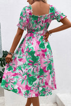 Load image into Gallery viewer, Floral Frill Trim Square Neck Dress