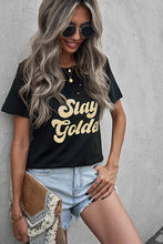 Load image into Gallery viewer, SLAY GOLDEN Distressed Round Neck Tee